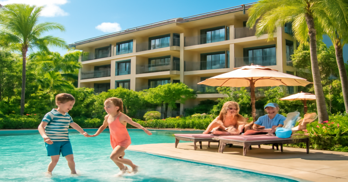 Image of a family-friendly hotel, perfect for выбор отеля для семьи, showcasing leisure and relaxation.