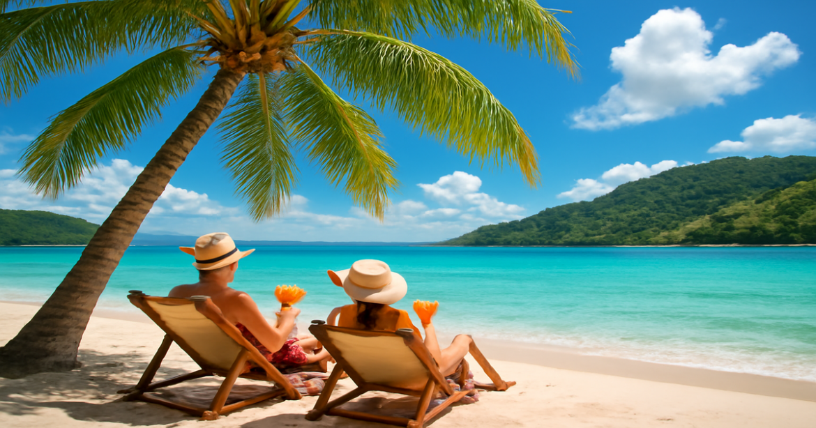 A beautiful beach in Thailand, perfect for a летний отпуск, showcasing relaxation and adventure.