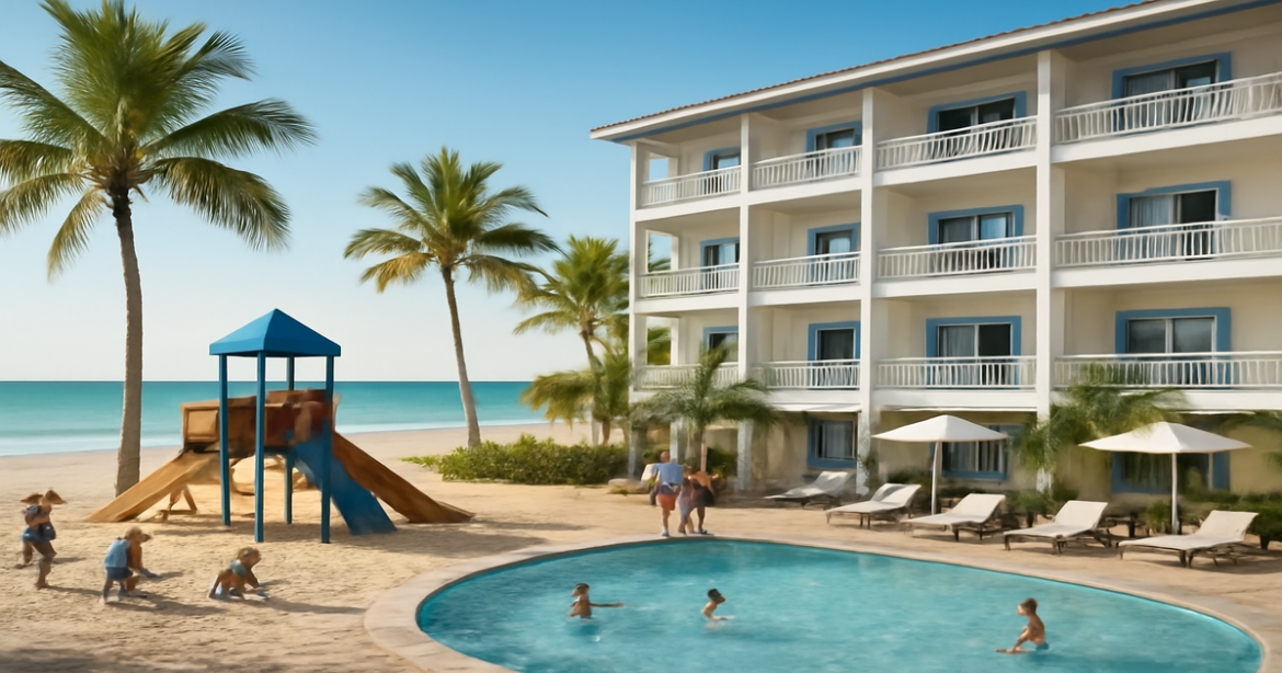 Explore отели для семейного отдыха with family-friendly amenities and a beautiful beach view.