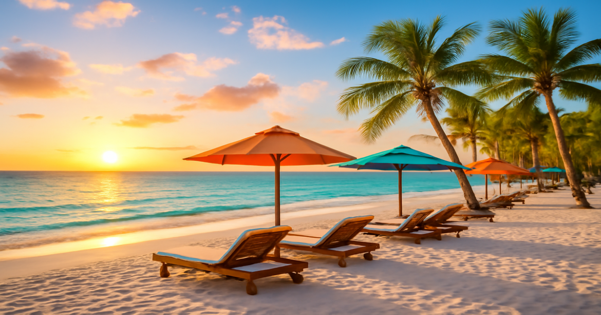 Explore top пляжные курорты 2024 with serene beaches and vibrant sunset views.