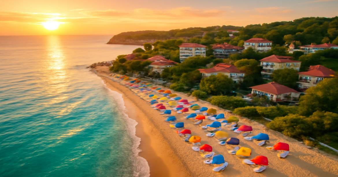Explore the beauty of пляжные курорты России with this inspiring beach resort image.