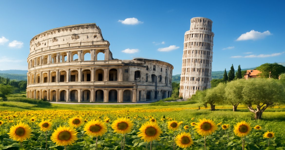 Scenic view of Italy showcasing landmarks and beautiful landscapes, ideal for travel inspiration.