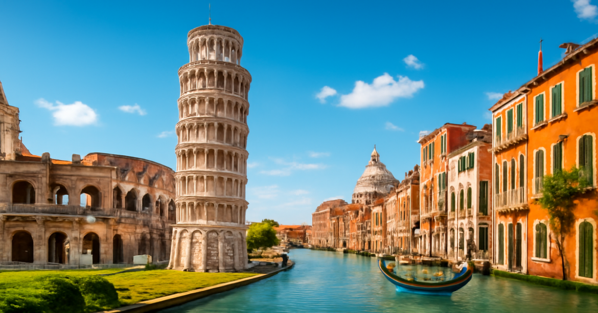 Explore the beauty of Италия with iconic landmarks and vibrant scenery in a captivating travel image.