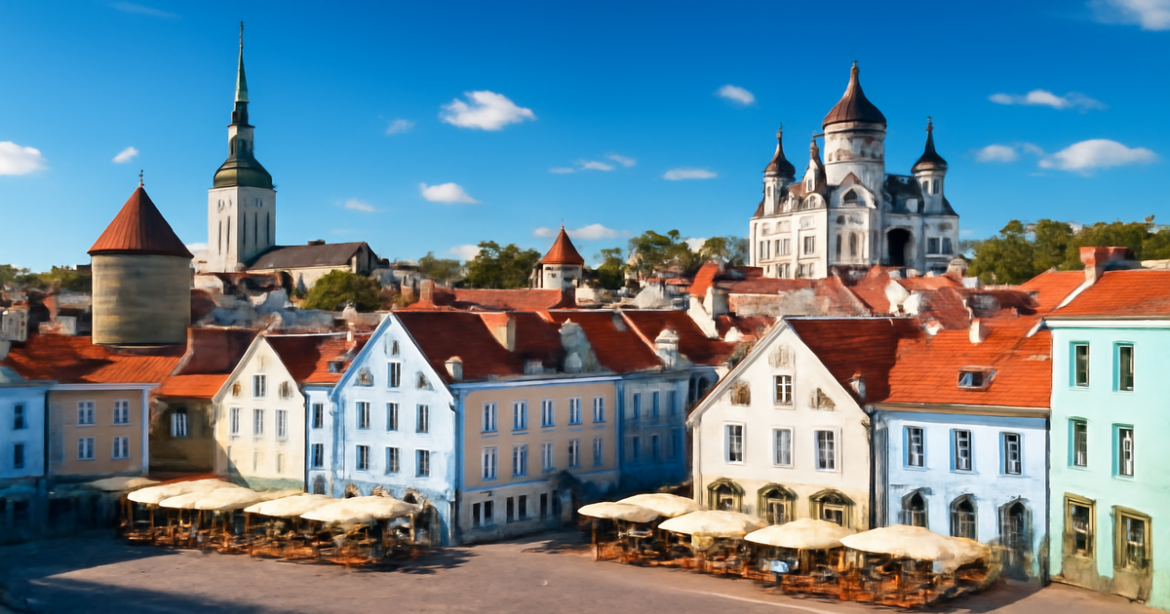 Explore the beautiful architecture of Tallinn, Estonia's capital city, with its historic charm and inviting atmosphere.