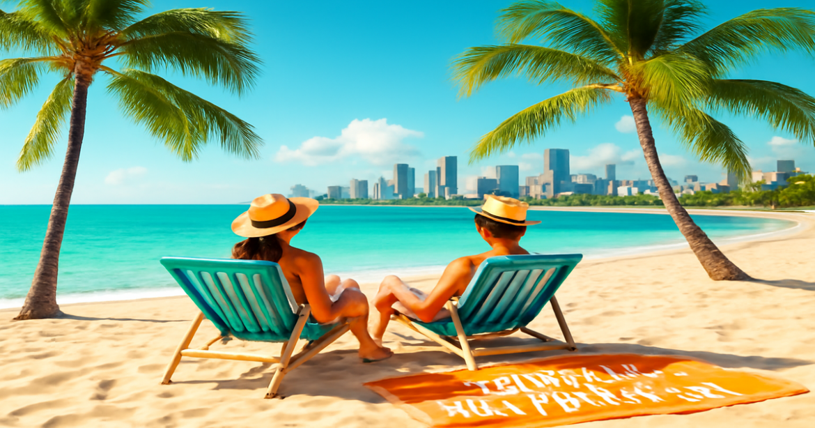 Inspiring beach scene illustrating советы для туристов for an unforgettable vacation.