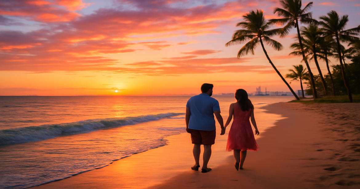 Enjoy a beautiful beach sunset scene perfect for seasonal отдых travel inspiration.