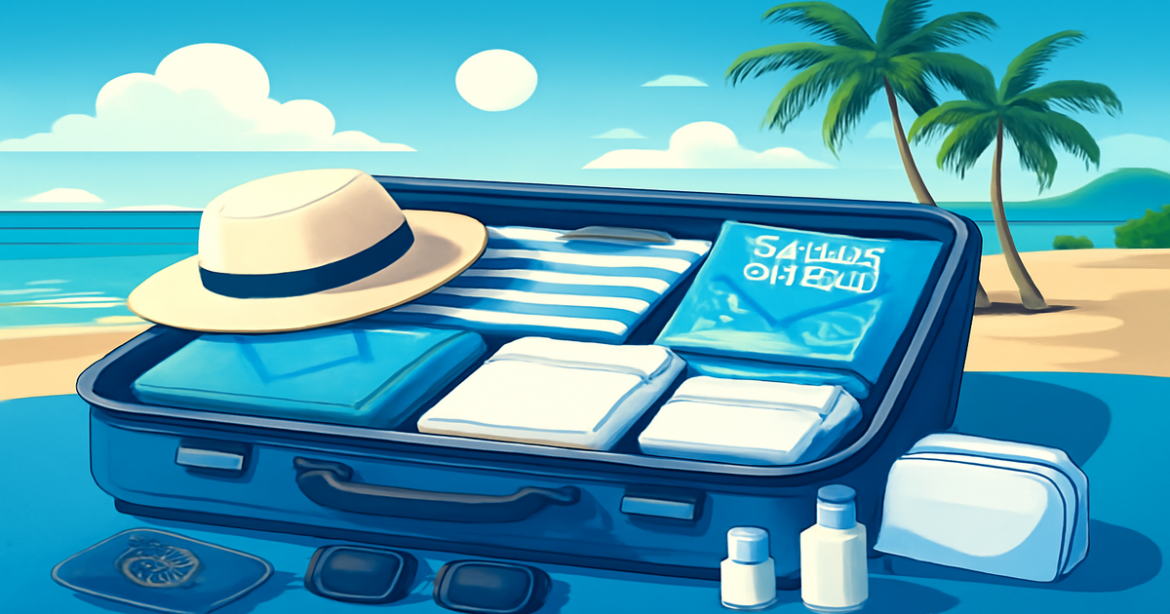 Explore tips for 'подготовка к отпуску' with a vibrant travel preparation scene.