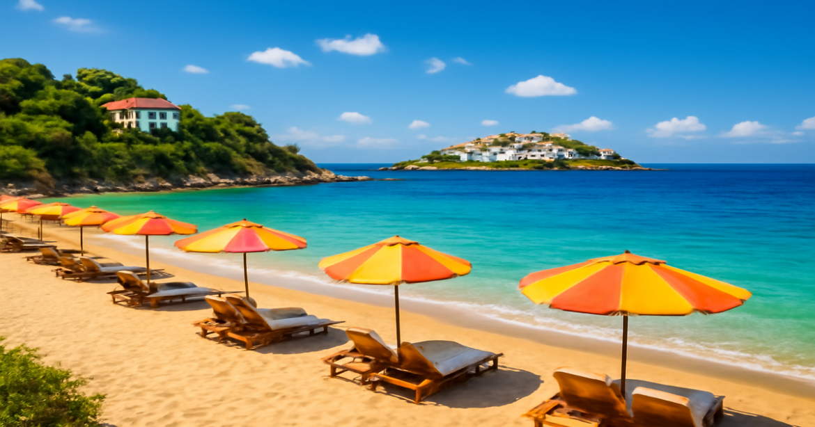Explore the beauty of Турция и Греция with this stunning summer beach scene.