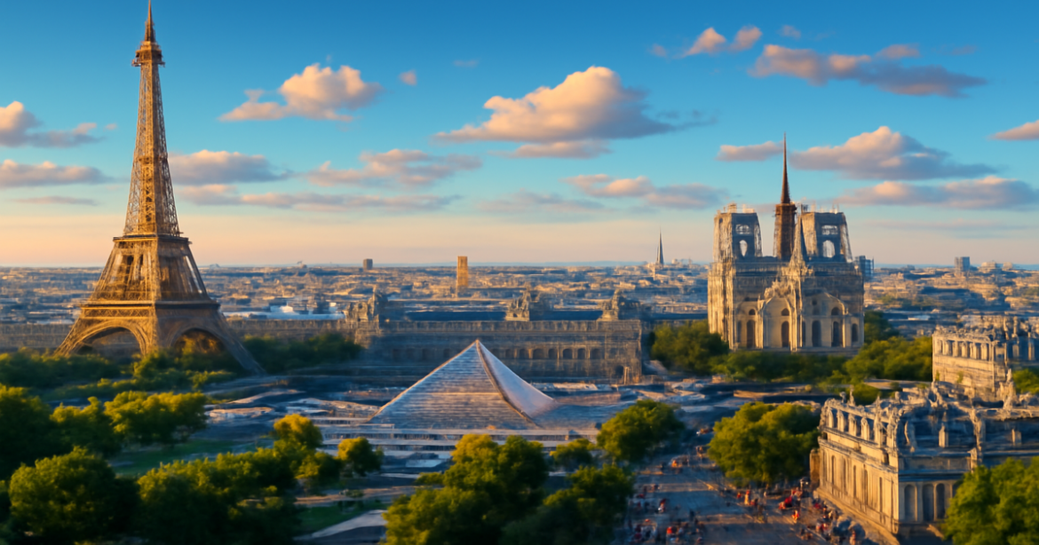 Explore the beautiful достопримечательности Парижа in this stunning travel editorial image.