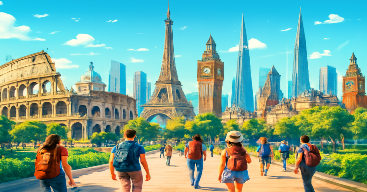 Explore stunning cities for solo travel with this vibrant cityscape showcasing top destinations.