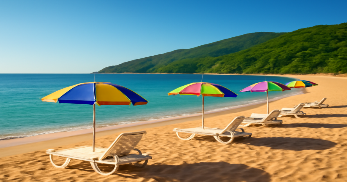 Discover курорты для пляжного отдыха in Russia with this stunning beach scene.