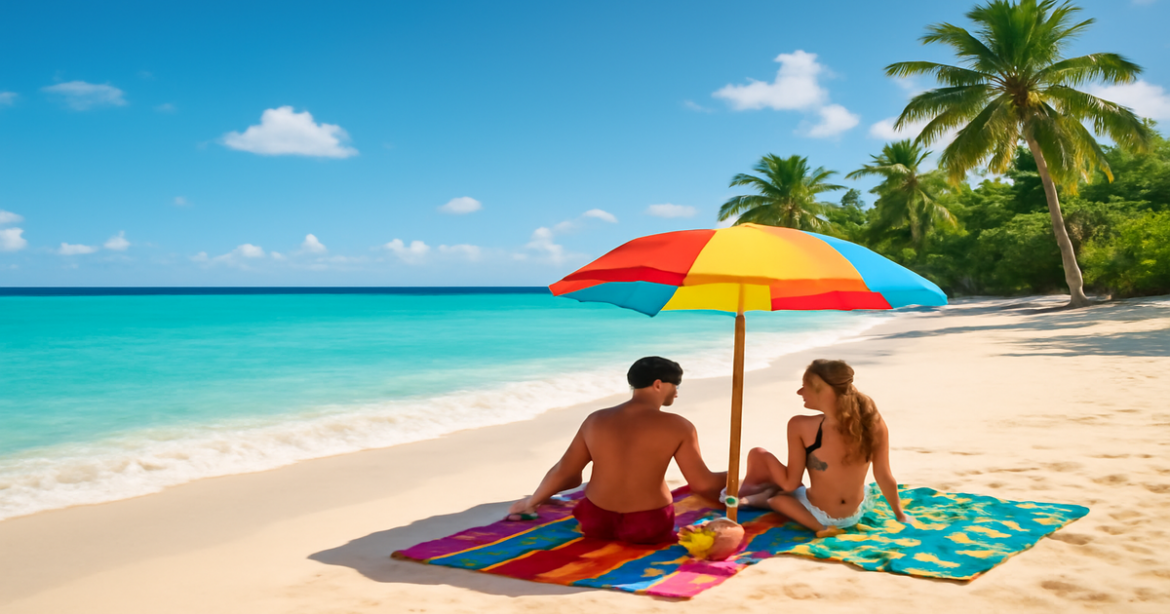 Explore beach vacation bliss with a serene tropical scene ideal for travel enthusiasts.
