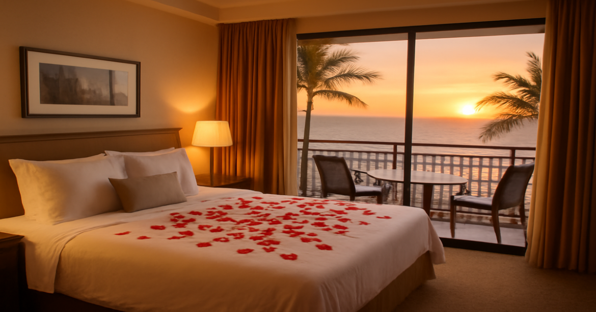 Romantic hotel room design for an unforgettable романтический отдых experience.
