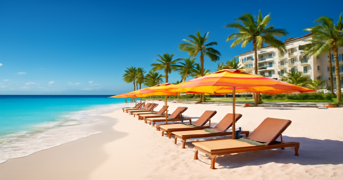 Stunning beach resort for пляжный отдых in Russia with turquoise waters and inviting atmosphere.
