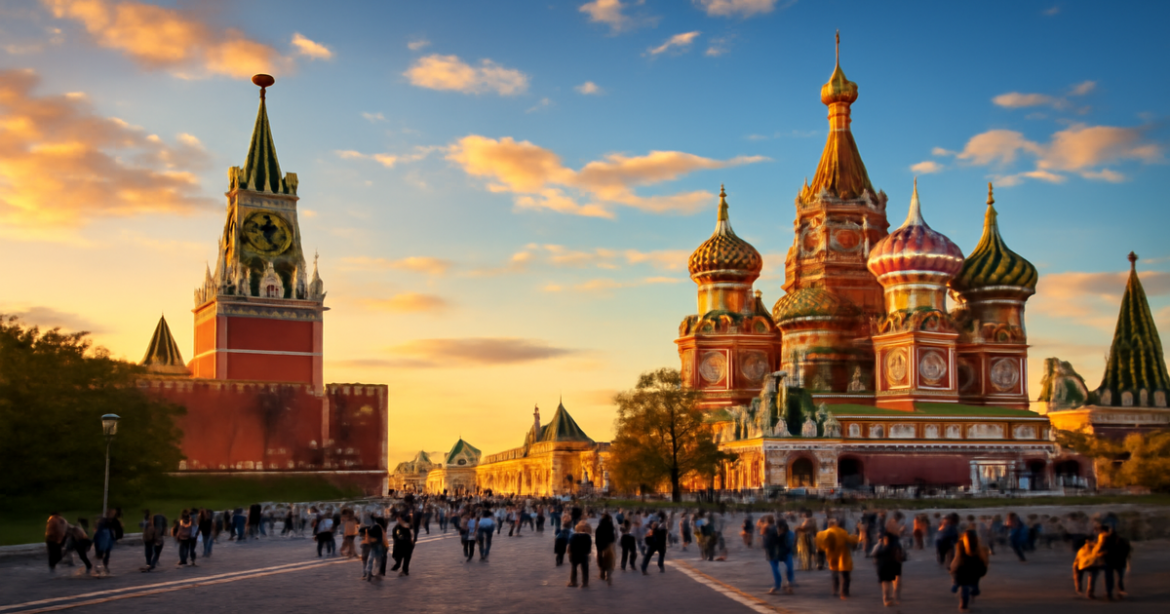 Explore Москва достопримечательности with a breathtaking view of iconic landmarks at sunset.