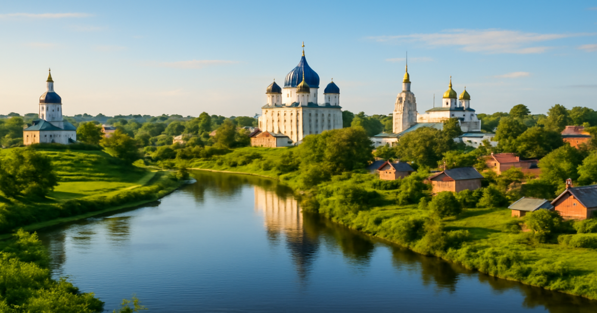 Explore the breathtaking маршруты Золотого кольца in this stunning panoramic view.