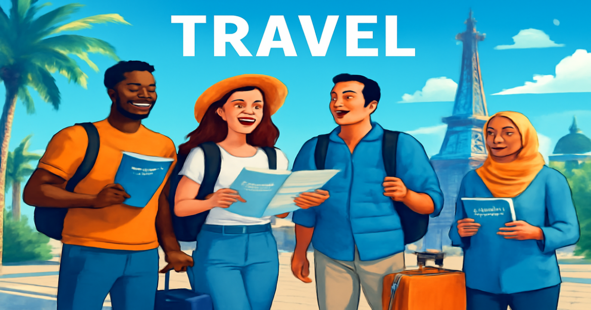 Travelers exploring iconic landmarks while understanding визовые требования for their journeys.