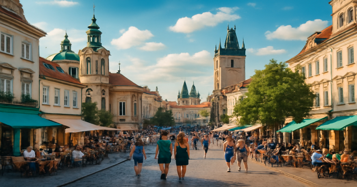 Explore the essence of travel with this image of визы для поездки в Европу, showcasing iconic European landmarks.