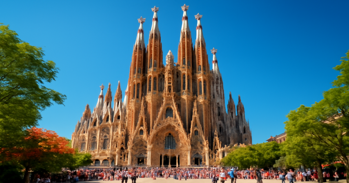 Explore the stunning architecture of Barcelona with a view of Sagrada Familia, a must-visit landmark.
