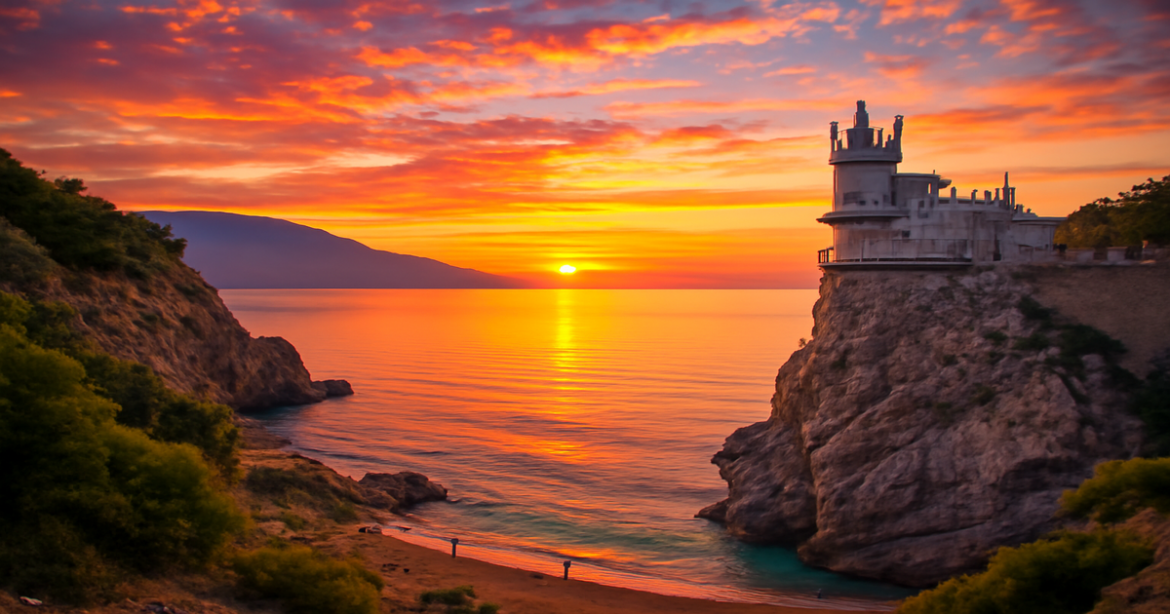 Stunning view of Crimea, showcasing what to see in Crimea with beaches and landmarks.