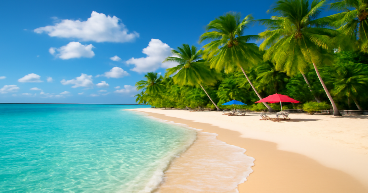 Discover the perfect beach for your пляжный отдых with this inspiring tropical scene.