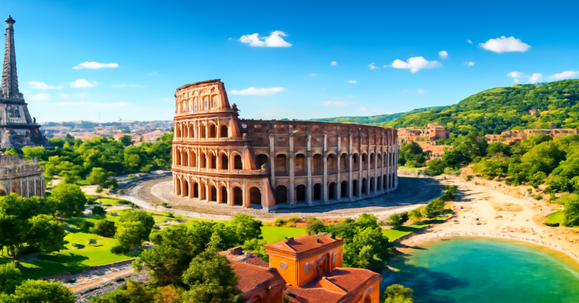 Explore diverse маршруты по Европе with stunning landscapes and iconic landmarks in this inspiring travel image.