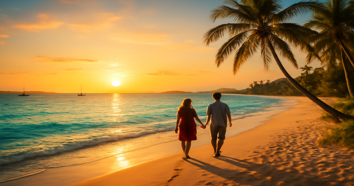 Explore the ultimate пляжный отдых with this idyllic beach scene, perfect for travel inspiration.