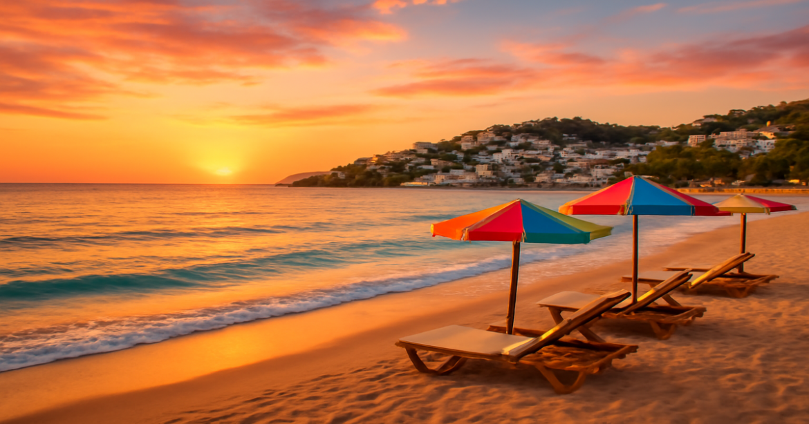 A beautiful beach sunset scene in Turkey, perfect for planning your отдых в Турции.