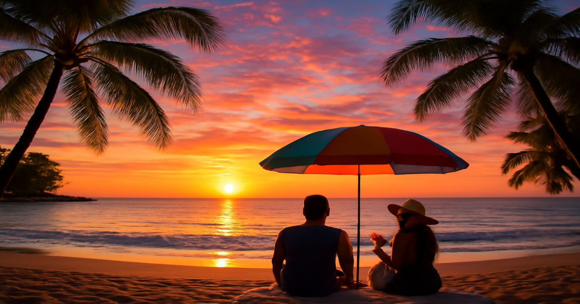 Explore the beauty of сезонность отдыха with a stunning beach sunset view perfect for vacations.