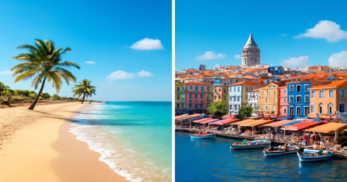 A beautiful comparison of resorts in Egypt and Turkey, ideal for vacation planning.