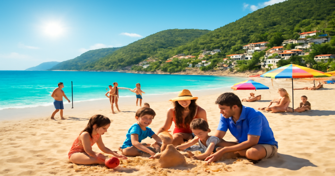 Explore a beautiful beach in Turkey, perfect for family vacations and memorable moments.