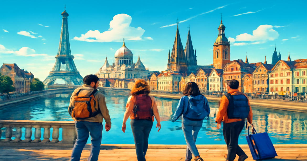 Explore the визовые требования for travel in Europe with this stunning city skyline image.